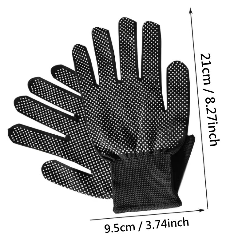 INMAICH Sicherheits-Arbeitshandschuhe aus Nylon in Schwarz mit rutschfesten Punkten für Gartenarbeit, Angeln und Grillen - Bild 6
