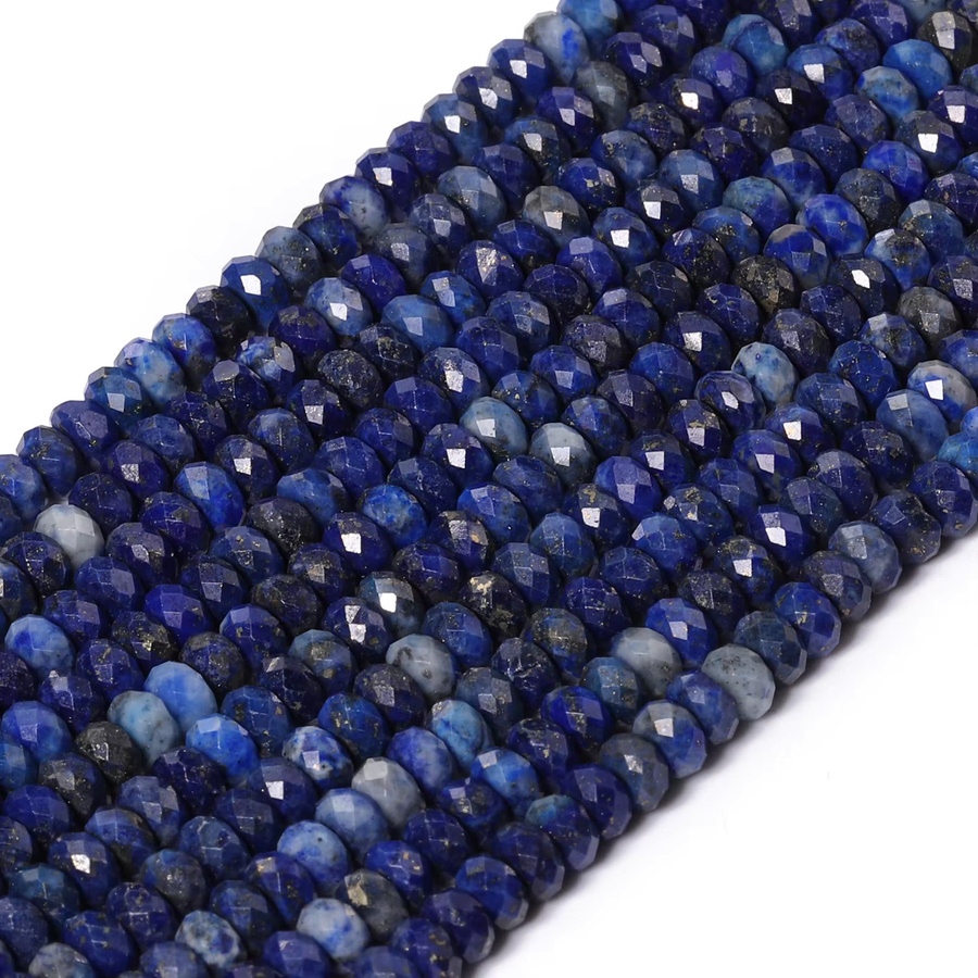 Kuoyu Perlen, Lapislazuli, 4x2mm, Facettierte Rondelle, Unisex - Bild 3