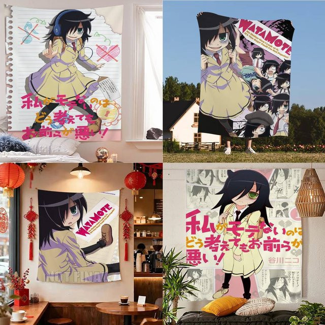 Bohemian Wandteppich Watamote K-Kuroki Tomoko mit Mandala- und Portrait-Motiv, Mehrfarbig, Rechteckig, Breite: 70 cm, Höhe: 50 cm - Bild 1