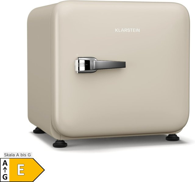 Klarstein Audrey Evo Retro-Kühlschrank in Beige mit 112 l Volumen und 43 l Gefrierraum - Bild 1