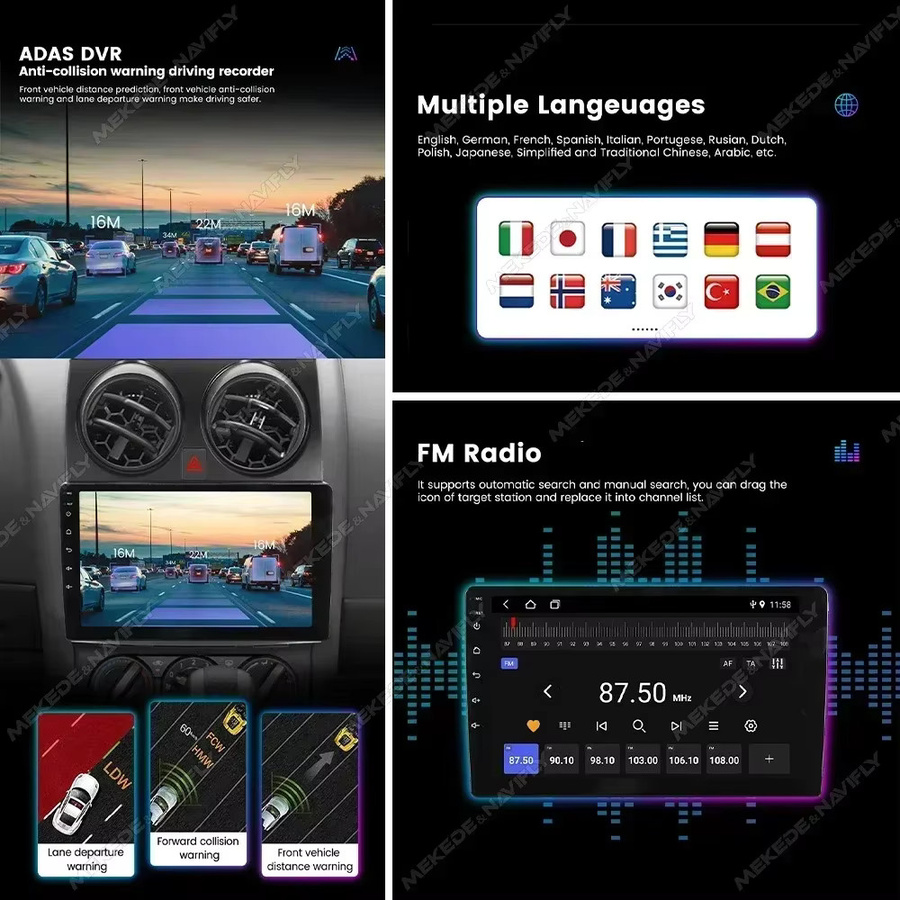 MEKEDE 2 DIN Carplay Autoradio mit IPS Bildschirm und GPS Navigation für Peugeot 508 2011-2018 in Schwarz - Bild 5