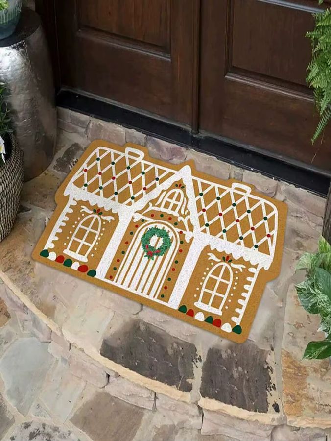 VIKAMA Fußmatte Lebkuchenhaus Alien Willkommen rutschfest für Außenbereich, Küche und Schlafzimmer - Bild 2