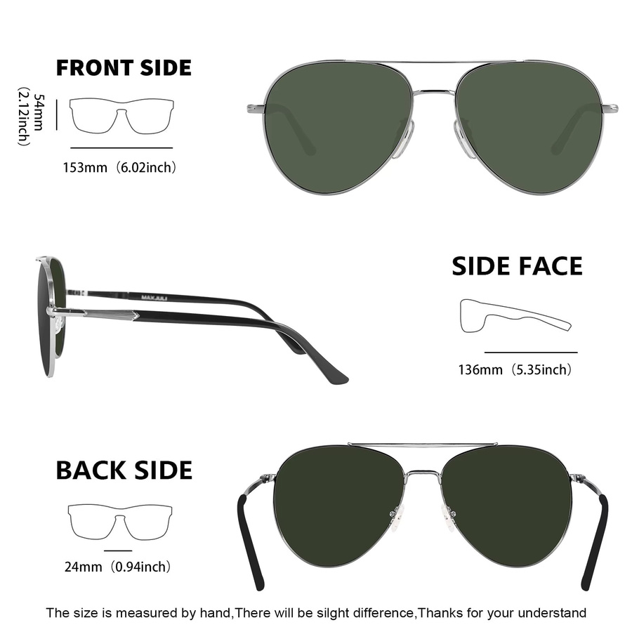 MAXJULI Sonnenbrille Aviator, Metall, polarisiert, Herren - Bild 3
