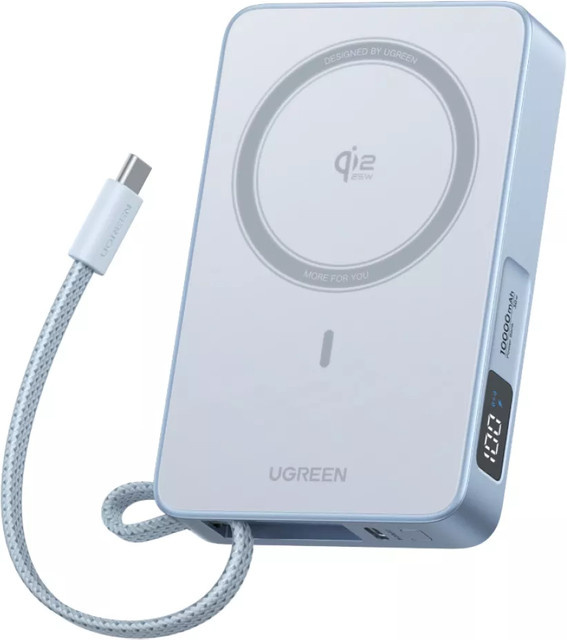 UGREEN MagFlow Wireless Powerbank PB773, 10000mAh, 25W PD + Qi, Blau - Bild 1