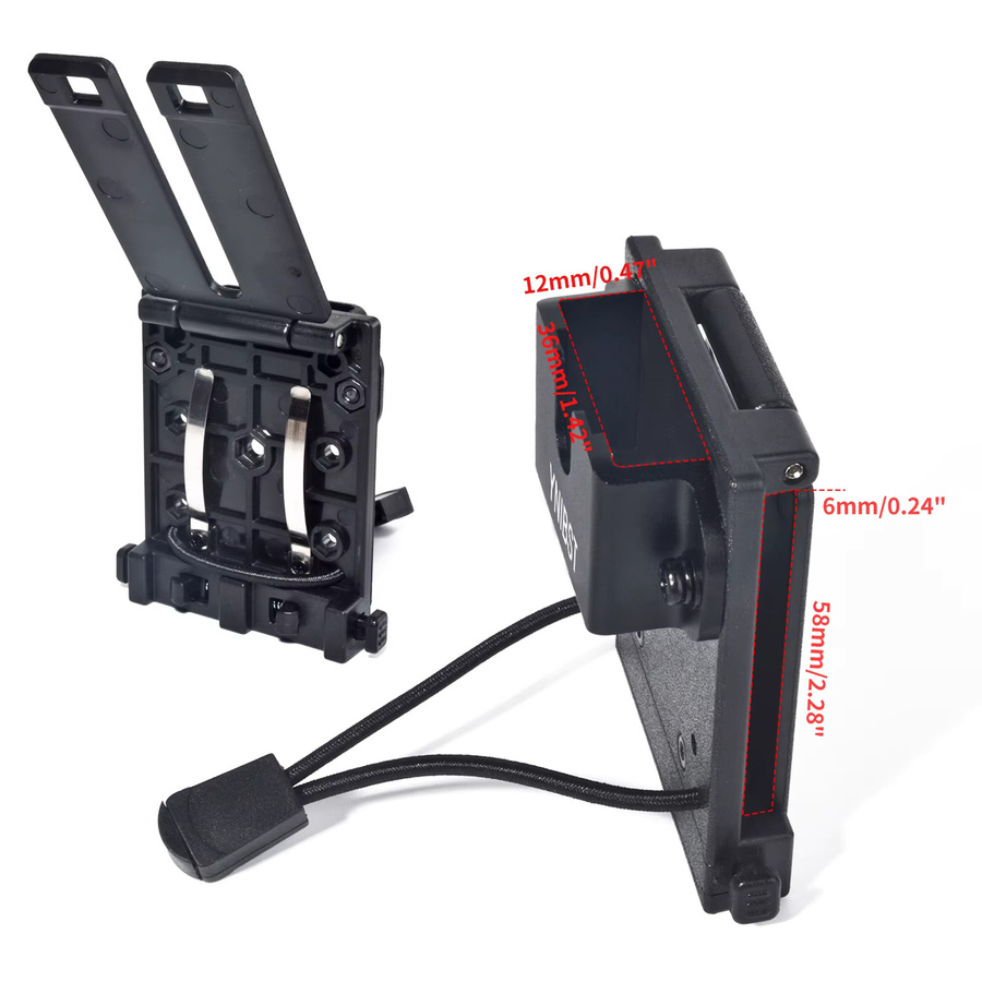 RUNUPTOP Taktisches Walkie-Talkie-Holster mit Gürtelclip und Molle-System, Schwarz - Bild 6