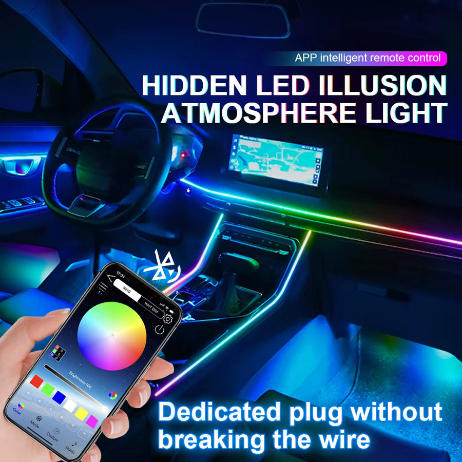 KALADA 18-in-1 Symphony Streamer Dual Zone Auto Umgebungslicht Kit mit RGB Neon Acryl LED Streifen und App-Steuerung in Multicolour - Bild 3