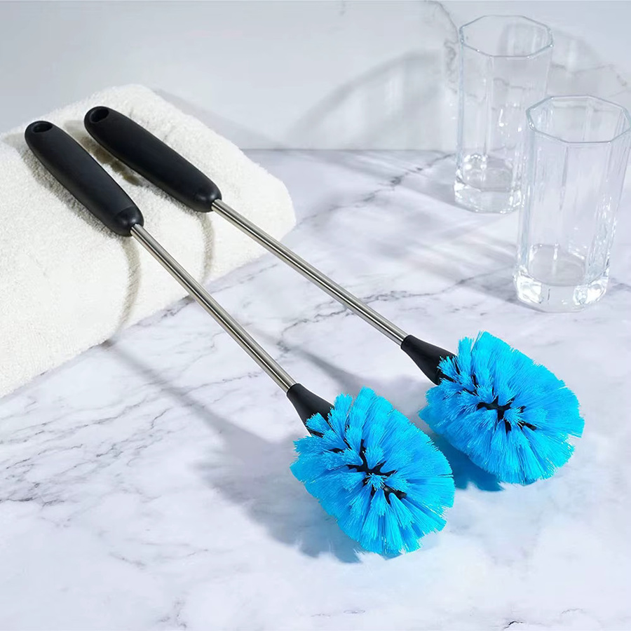 Flaschenbürste mit langem Griff und hängendem Design in Blau zur effektiven Reinigung von Teetassen und Flaschen - Bild 2