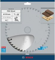 Bosch Optiline Wood Hartmetall Kreissägeblatt für Kapp- und Gehrungssägen, Farbe: Silber, Durchmesser: 210 mm, Bohrung: 30 mm, Breite: 2 mm, 48 Zähne - Bild 1