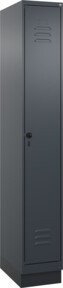 C+P Spind Classic PLUS Garderobenschrank mit Sockel, 1 Abteil, Anthrazit/Schwarz, H x B x T: 195 x 30 x 50 cm - Bild 1