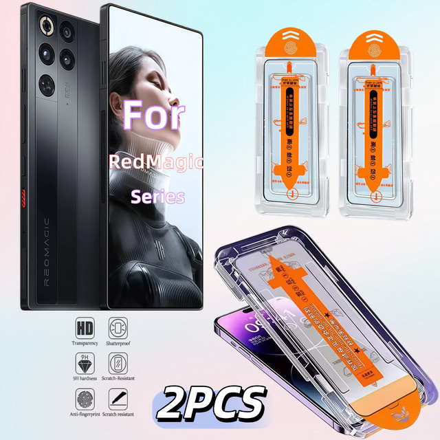 2er-Pack Displayschutzfolie aus gehärtetem Glas für ZTE Nubia Redmagic 8 8S 9 9S 10 10S 5G, 9H Härte, HD klar und Anti-Fingerabdruck, transparent - Bild 1