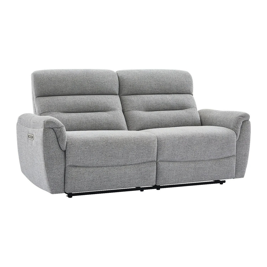 Vente-unique Relaxsofa Brevio Grau mit USB-Ladefunktion und motorisierter Rückenlehne, Breite: 193 cm - Bild 2