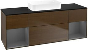 V&B Waschtischunterschrank Finion in Walnuss, lackiert, B/T/H: 160 x 60,3 x 50,1 cm - Bild 1