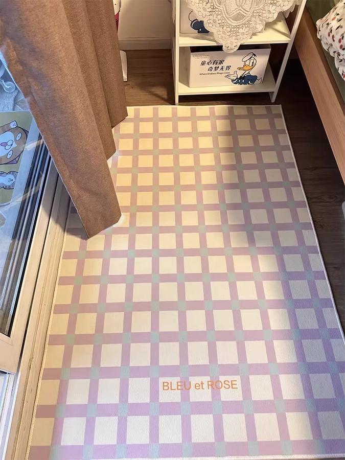VIKAMA Schachbrett Teppich im Girly Style, Mehrfarbig, Rechteckig, Bodenmatte für Wohnzimmer, Schlafzimmer, Kinderzimmer oder Arbeitszimmer - Bild 2