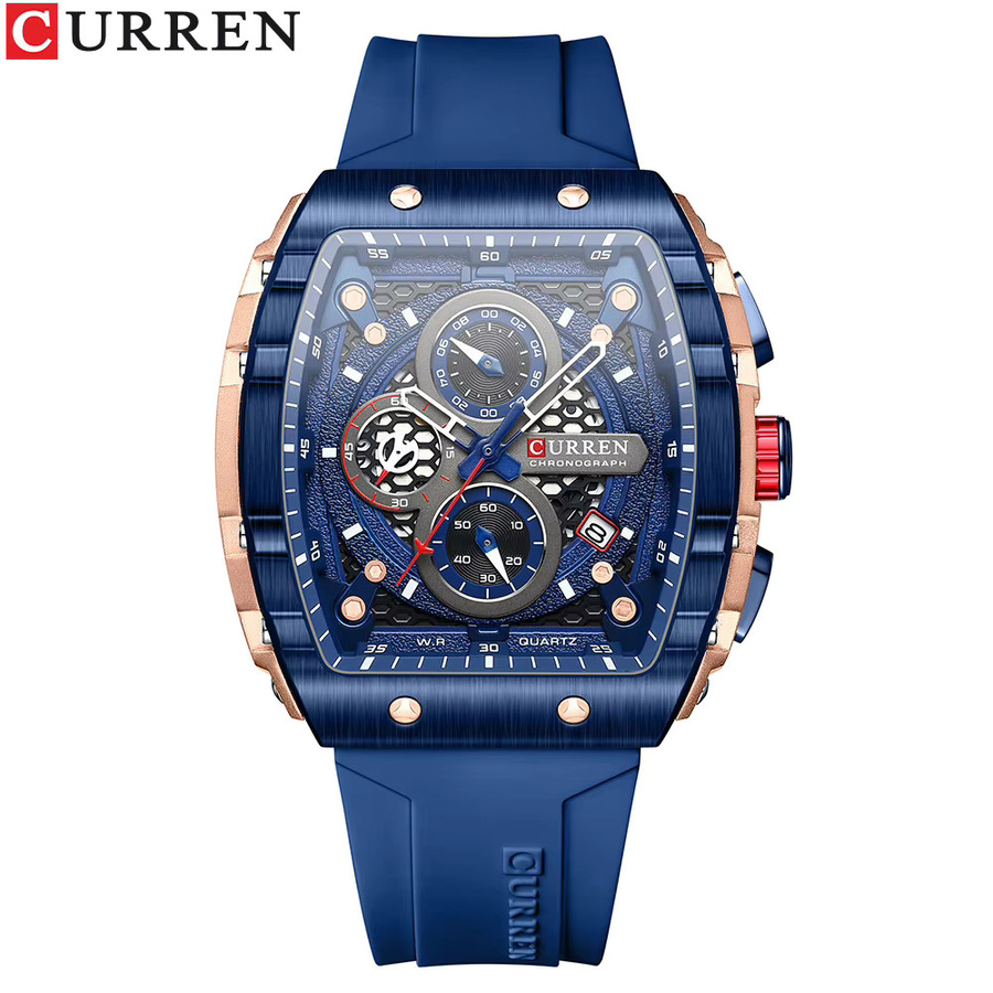 CURREN Armbanduhr Chronograph, Quarz, Silikon-Armband, Herren - Bild 4