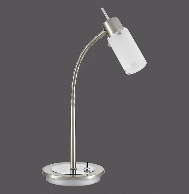 Just Light LED-Tischleuchte aus Stahl in Silber, höhenverstellbar mit Glas und inklusive Leuchtmittel - Bild 1