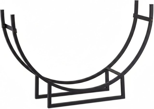 Relaxdays Kaminholzregal aus Stahl in Schwarz, Halbrund, B: 55 cm, H: 92 cm, T: 21 cm - Bild 1
