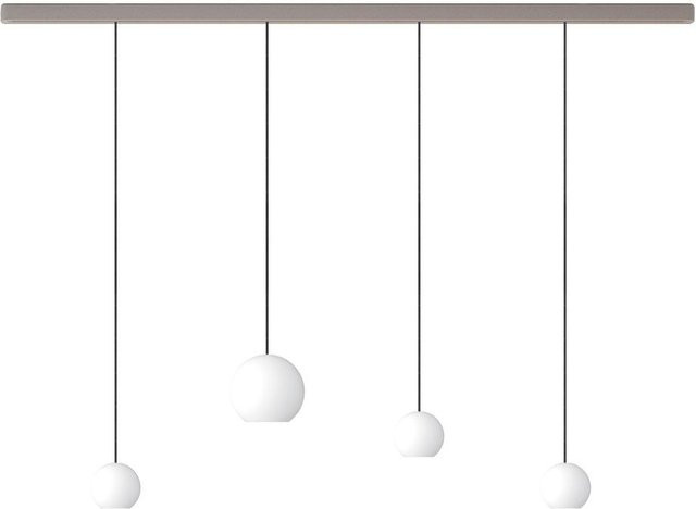 KOMOT KOS Quattro SL LED-Pendelleuchte-Schiene mit Tunable White (2200K - 4200K), Nickel matt-Schwarz und mundgeblasenem Opalglas, Länge: 200 cm - Bild 1