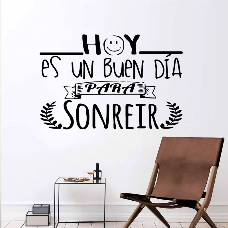 Abnehmbarer Vinyl Wandaufkleber mit spanischem Text in Schwarz für Kinderzimmer und Naturdeko - Bild 4