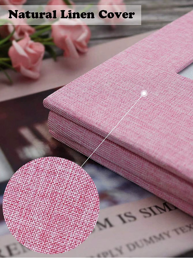 Baby-Fotoalbum Selbstklebendes Erinnerungsbuch Set mit Handabdruck-Set und Metallstift in Grau oder Pink für Jungen und Mädchen - Bild 2