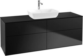 V&B Finion Waschtischunterschrank mit Wandbeleuchtung in Blau Lacquer, B/T/H: 160 x 60 x 50,1 cm - Bild 1