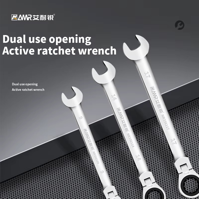 AMR Ratschenschlüssel-Set mit 72-Zahn-Ratsche und flexiblem Kopf, Schraubenschlüssel-Set für Auto- und Heimreparatur, 6–32 mm - Bild 2