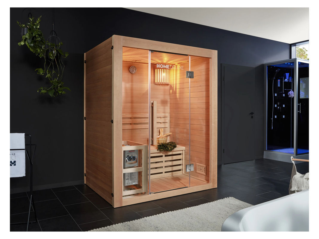 Home Deluxe Saunakabine SKYLINE L aus Tannenholz in Braun, B/T/H: 150 x 120 cm - Bild 3