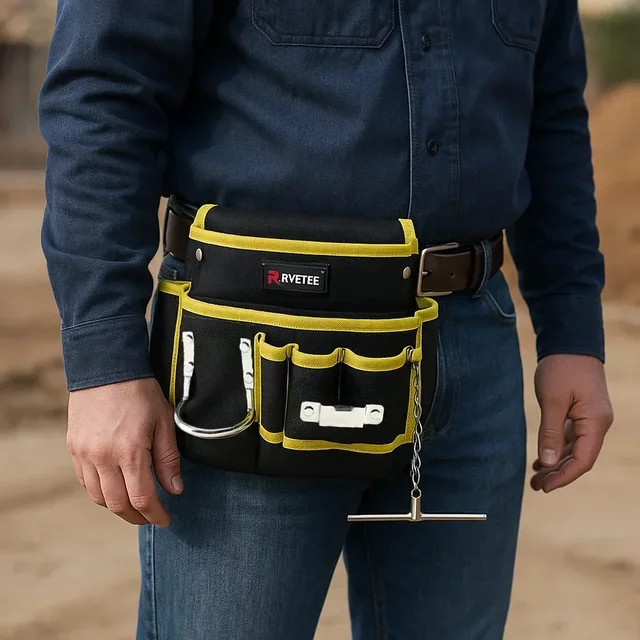 RVETEE Multifunktions-Werkzeuggürteltasche mit Haken auf der Rückseite als Elektriker-Werkzeug-Organizer - Bild 1