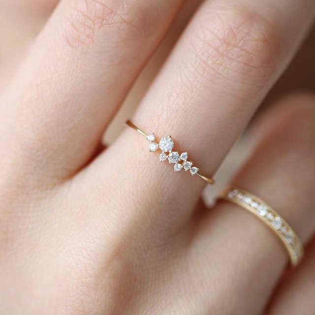 Huitan Schlichter Ring, Gold, Zirkonia, Damen - Bild 1
