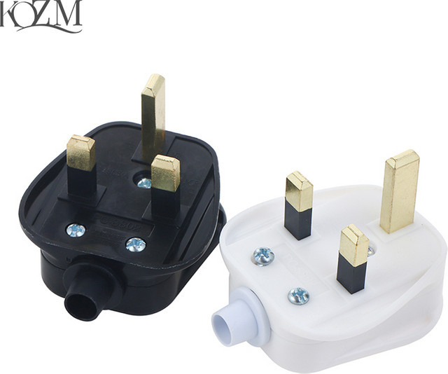 KOQZM UK-Netzstecker Typ G 3-polig 13A mit abnehmbarem Stecker in Weiß und Schwarz - Bild 1