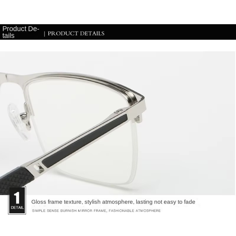 Lesebrille Unisex, rectangular, silver - Bild 3