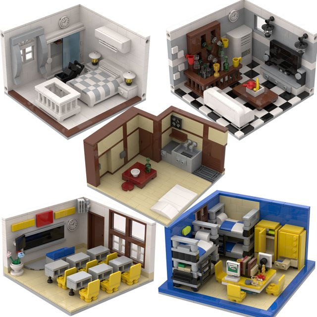BRICKPANDA MOC Stadt Haus Zimmer, Bausteine, Bunt / Mehrfarbig - Bild 1