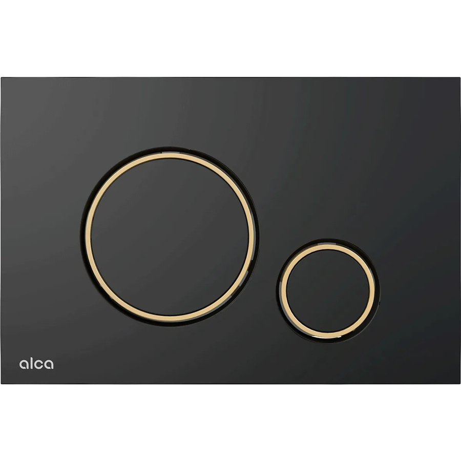Alcadrain WC-Betätigungsplatte M778-5 Dual Flush in Schwarz-Matt und Gold-Glanz, B/H: 25,0 x 17,0 cm - Bild 2