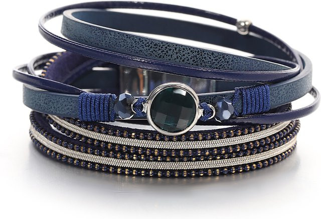 ALLYES Armband, Leder, Kristall, Perle, Bunt, Unisex - Bild 1