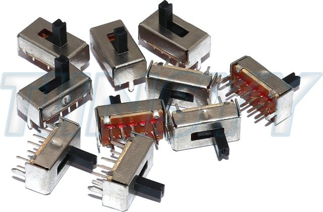TIINSYY 10 Stück SS23D07 8-poliger 3-Positionen-2P3T-Kippschalter in Silber mit 5 mm Grifflänge und vertikaler Halterung - Bild 1