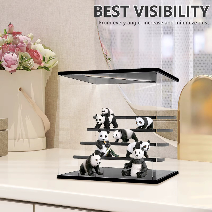 Willstar Acryl Vitrine mit LED Licht für Figuren und Blind Boxen, transparent, 3/5 Schichten, staubgeschützter Organizer für Actionfiguren und Puppen - Bild 3