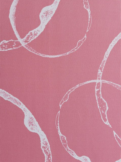 Dekostore Heine Home halbtransparentes Stoffpanel mit Kreis-Dessin in Pink und Weiß aus 100% Polyester - Bild 1