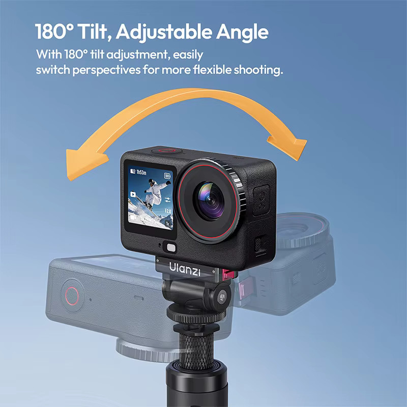 Ulanzi OA27 Schnellwechsel-Kaltplattenhalterung für DJI Action 6 und Nano, Magnetischer Adapter mit 1/4-Zoll-Schraube und 180 Grad Neigungsverstellung, Schwarz - Bild 3