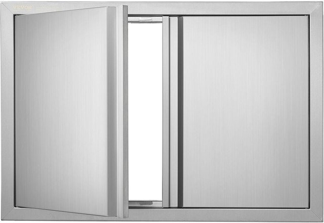 Buying Solutions MB Grillzugangstür aus Edelstahl in Silber, bündig einbaubare Doppeltür für Außenküche und Grillinsel, B/H: 48,2 x 71,0 cm - Bild 1