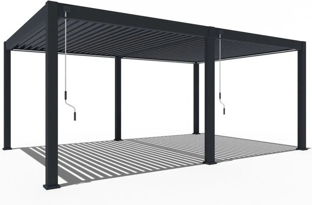 Weide Deluxe Plus Aluminium Pavillon mit Lamellendach, freistehend, Anthrazit, B: 600 cm, T: 400 cm, H: 250 cm - Bild 1