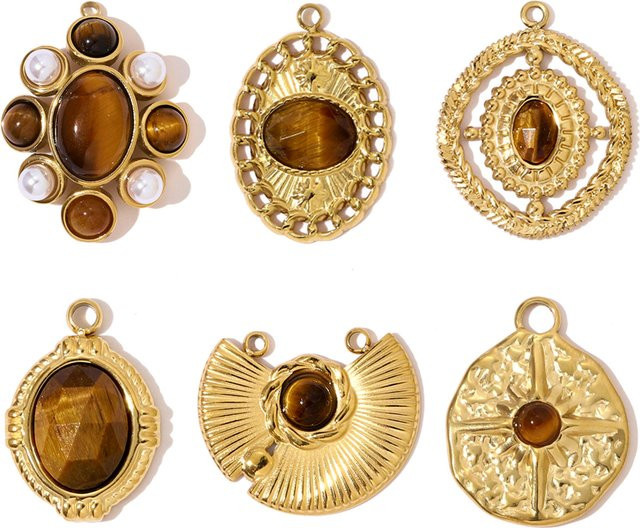 vnistar Halskette Anhänger, Edelstahl, Gold, Damen - Bild 1