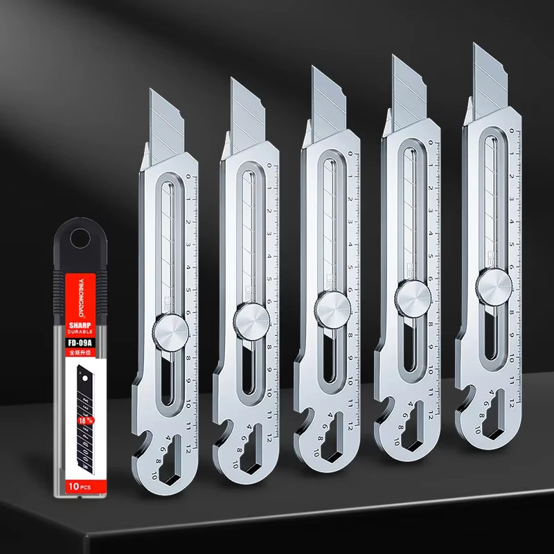 DTBD 6-in-1 Allzweckmesser aus Edelstahl mit einziehbarem 18mm Snap-Off Messer und Multifunktionsöffner - Bild 5