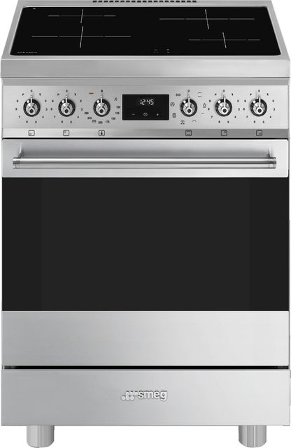Smeg Stand-Elektroherd C6IMXM2 mit Induktionsfeld in Edelstahl/Cleansteel/Silber - Bild 1
