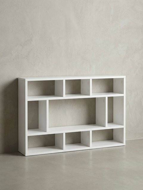 Modernes Wandregal aus Eichenholz von Kadima Design in Weiß, B/T/H: 75 x 16 x 51 cm - Bild 1
