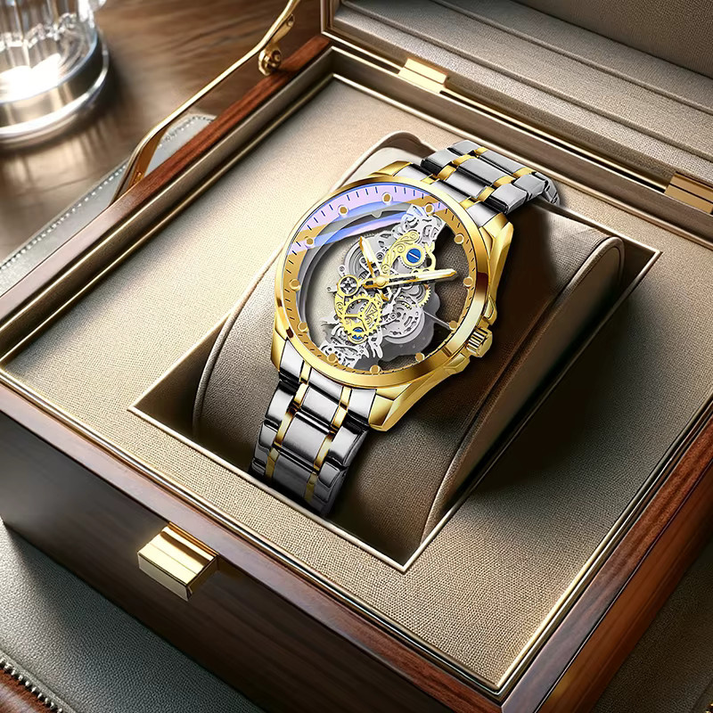 CAROTIF Armbanduhr Quarz, Edelstahl, Gold, Herren - Bild 4