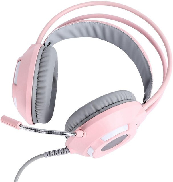 OutsideWorld Gaming-Headset Over-Ear-Kopfhörer mit Mikrofon und weichen Ohrmuscheln in Rosa - Bild 1