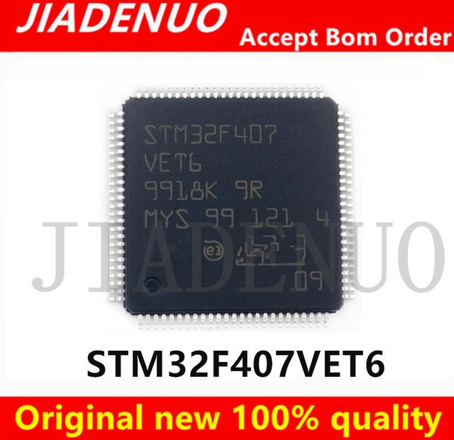 STMicroelectronics STM32F407VET6 STM32F407VGT6 Chipsatz in Schwarz (QFP-100) - Bild 1