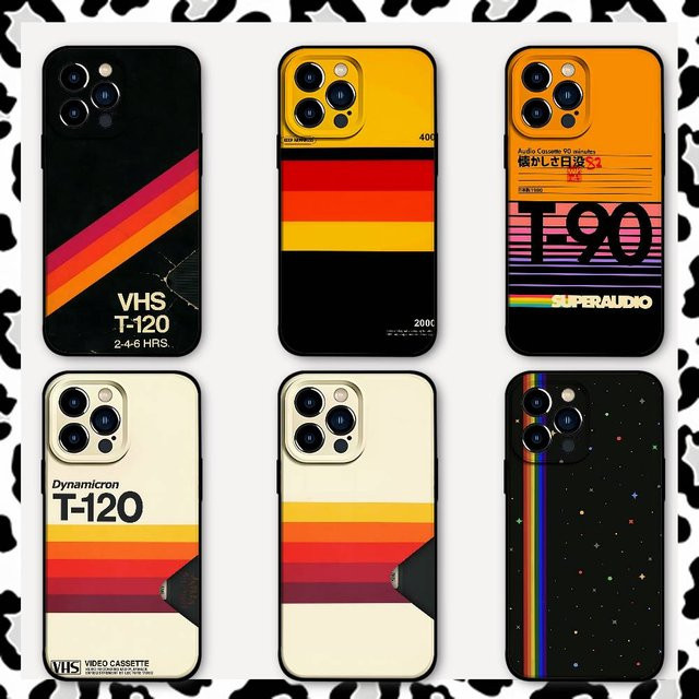Mesuca Retro-VHS-Videokassette Handyhülle für iPhone 17 16 15 14 13 12 11 Pro Max Plus Mini, Hautfreundliches TPU-Softcase, Mehrfarbig - Bild 1