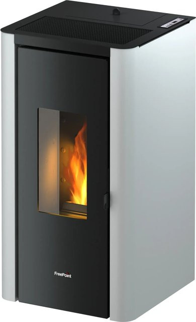 Freepoint Pelletofen Indi Stahl in Weiß mit 7 kW Leistung und Automatik - Bild 1