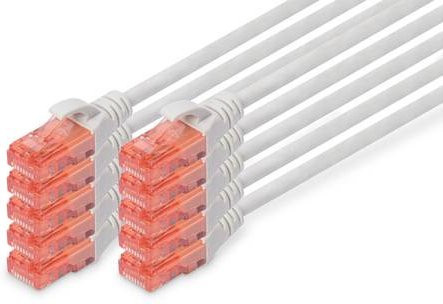 Digitus RJ45 Patchkabel CAT 6 U/UTP Ethernet LAN Kabel Grau 0,50 m - Bild 1