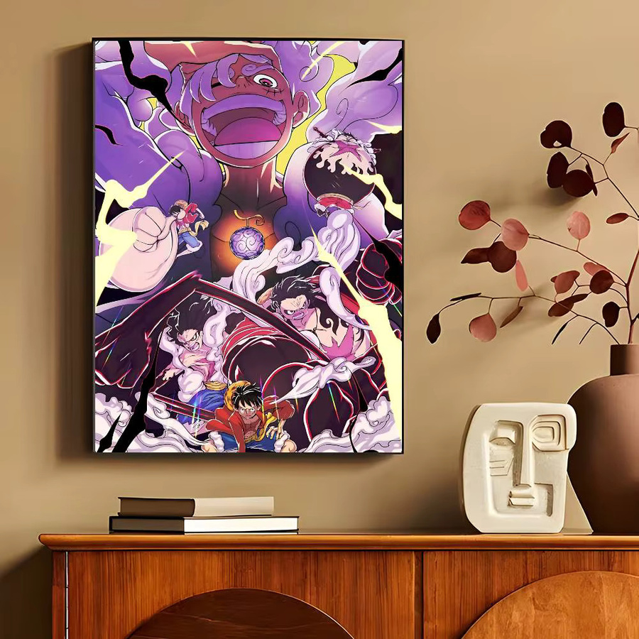 ONE PIECE Monkey D. Luffy Poster Vintage Wandkunst Dekoration Mehrfarbig - Bild 4